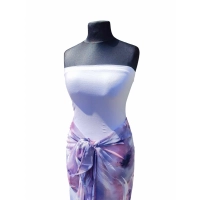 Wzorzysta spódnica plażowa chusta PAREO L/XL fioletowe mazaje